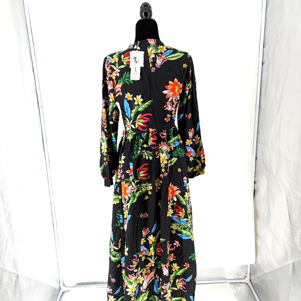 Gamiss Women's Black Floral Dress